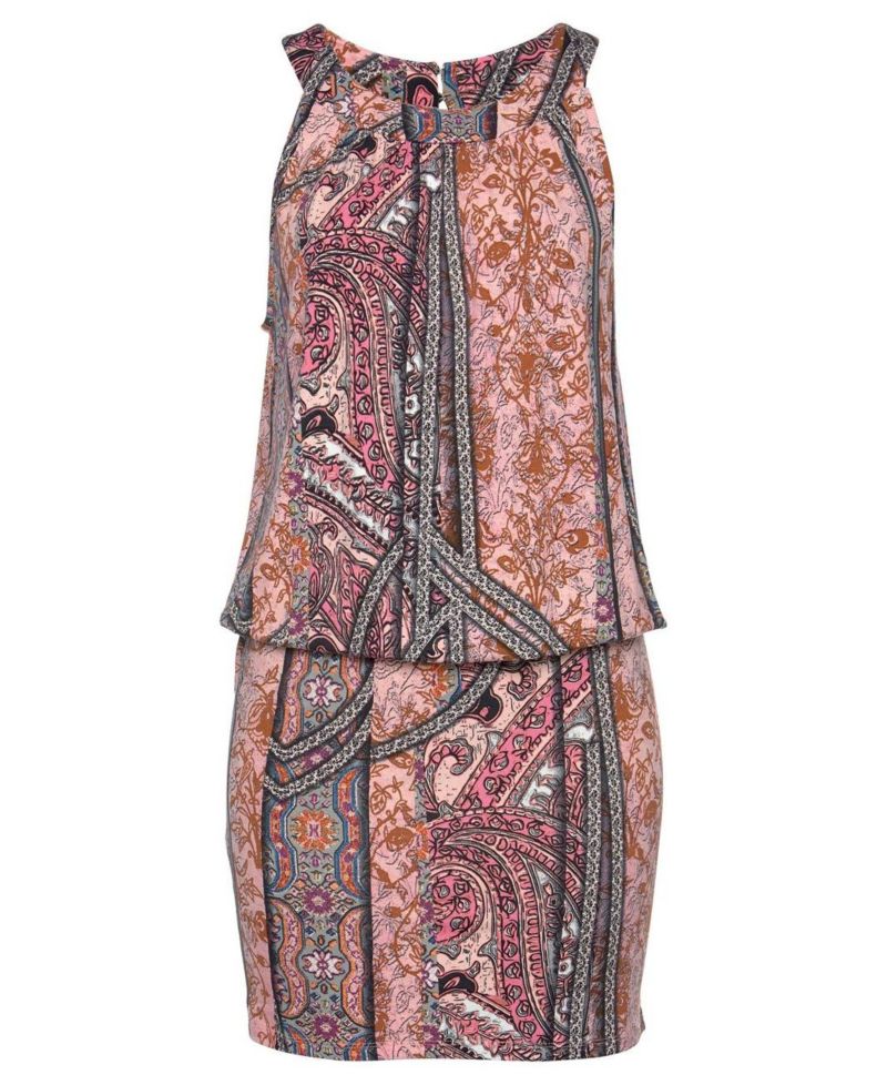 Women's Viscose Printed Sleeveless Short Dress