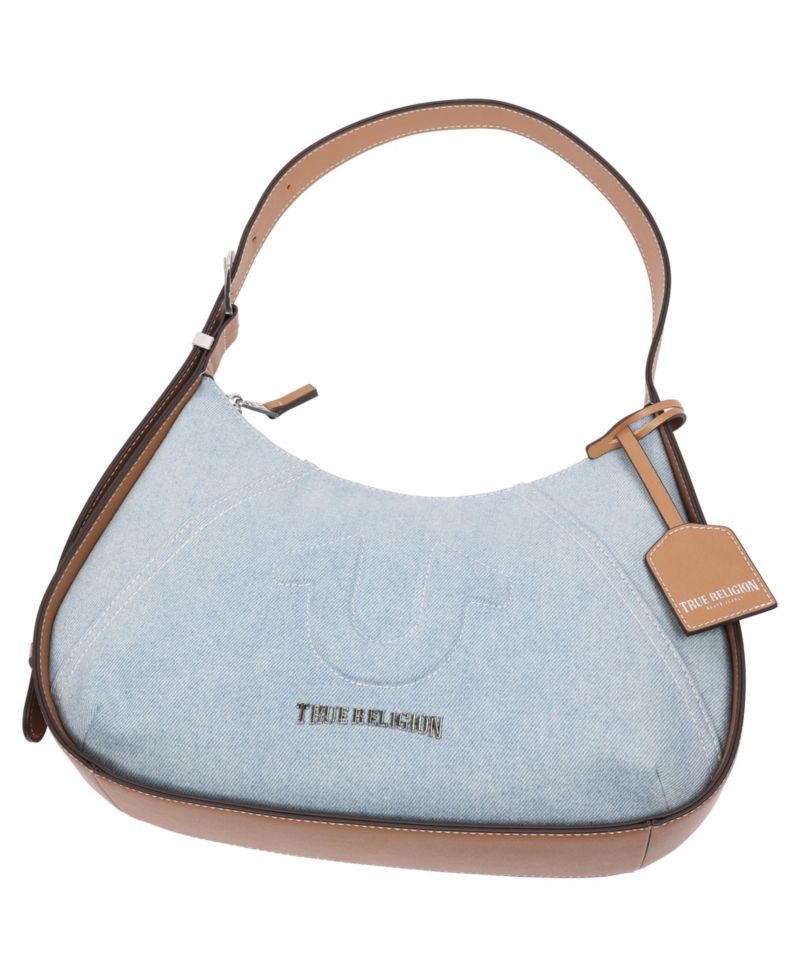 Denim Raised Horseshoe Hobo