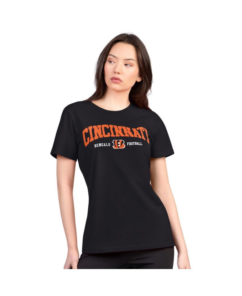 Women's Black Cincinnati Bengals Super-Slim Lightweight Winning Crew T-Shirt