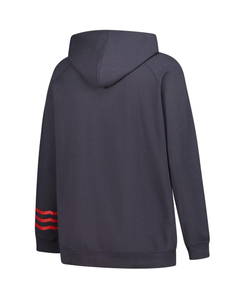 Women's Charcoal Washington Capitals Plus Size Lightweight Fleece Raglan Pullover Hoodie