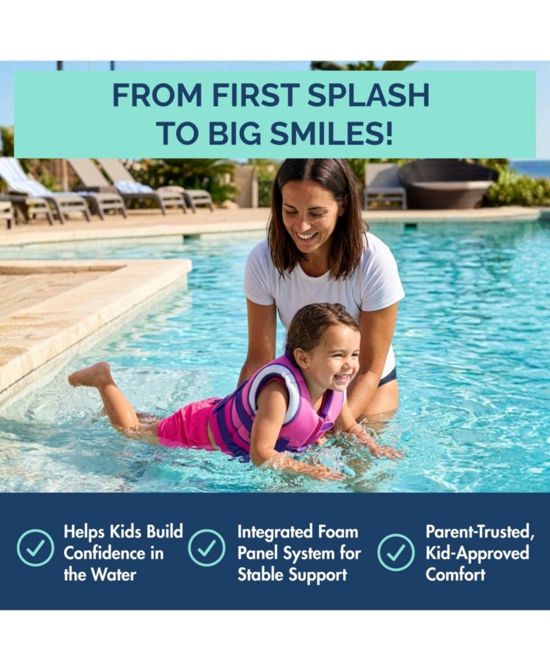 Swim Vest for Toddlers and Kids - CE-Certified Foam Panel Swimming Aid, Award-Winning Design, YKK Zip, Soft Neoprene Comfort