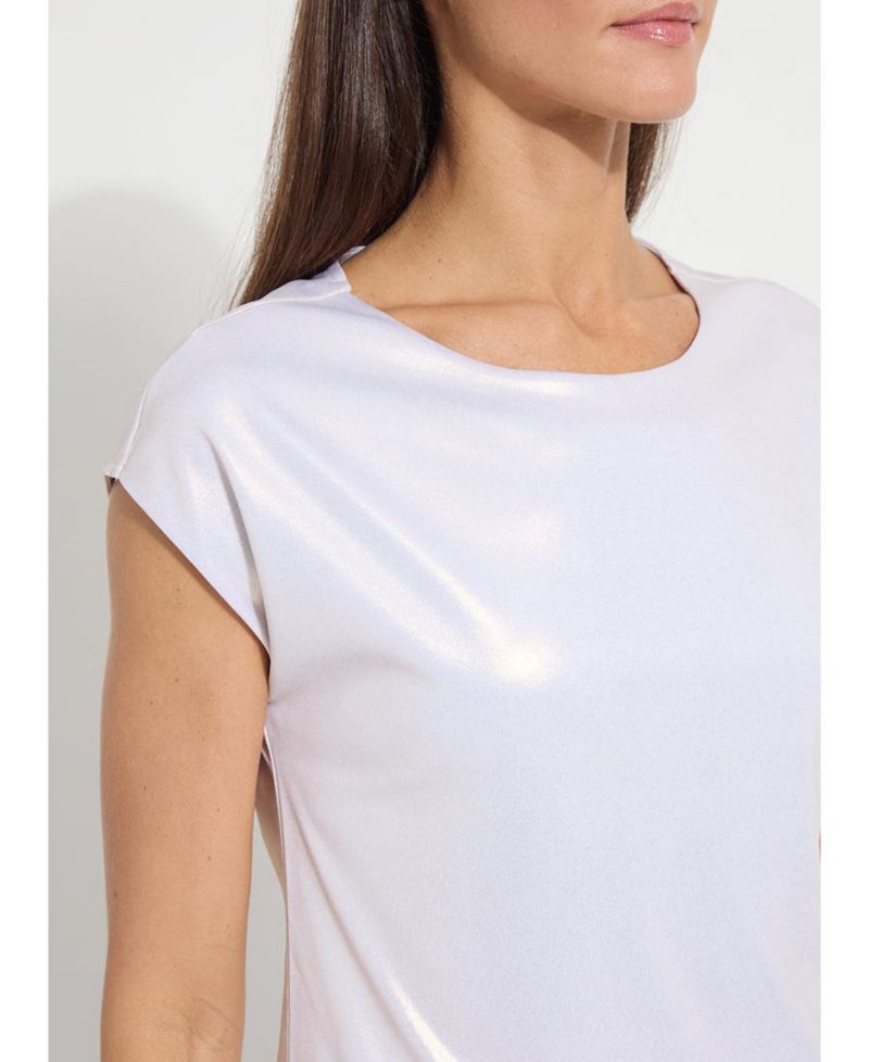 Women's Lyssentials Metallic Boat Neck T-Shirt