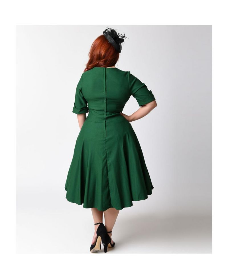Plus Size Half Sleeve Surplice Delores Swing Dress