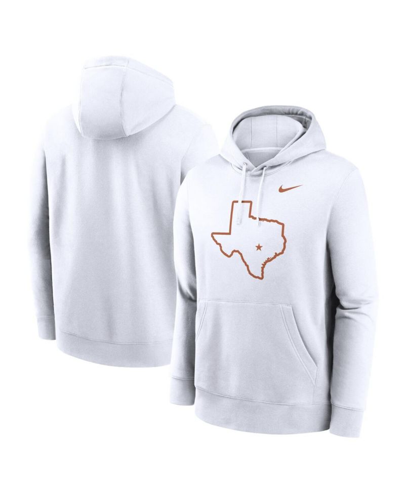 Men's White Texas Longhorns Primetime Alternate Logo Club Fleece Pullover Hoodie