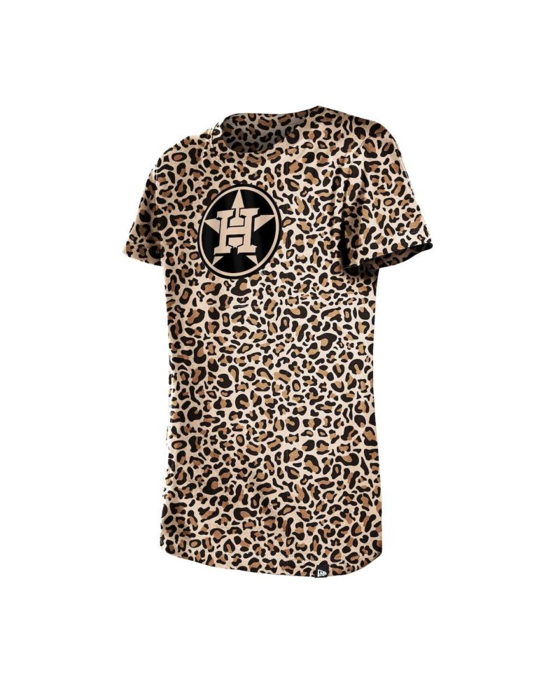 Big Girls Brown Houston Astros Leopard T-Shirt