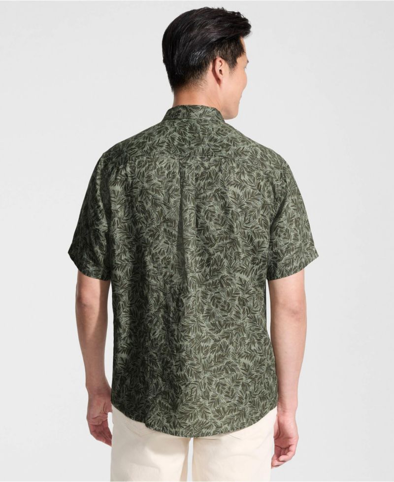 Men's Traditional Fit Short Sleeve Linen Shirt