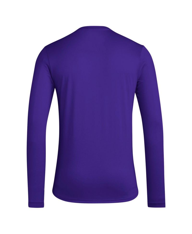 Men's Purple Washington Huskies Locker Football Pre-Game AEROREADY Long Sleeve T-Shirt