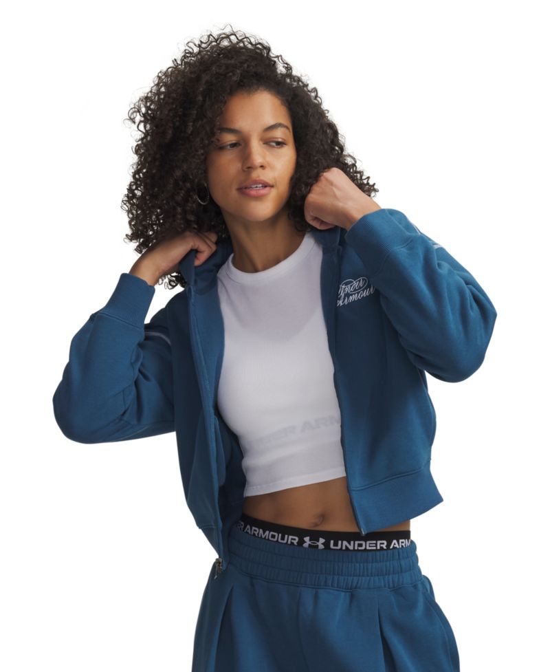 Women's Rival Script Crop Full-Zip Sweatshirt