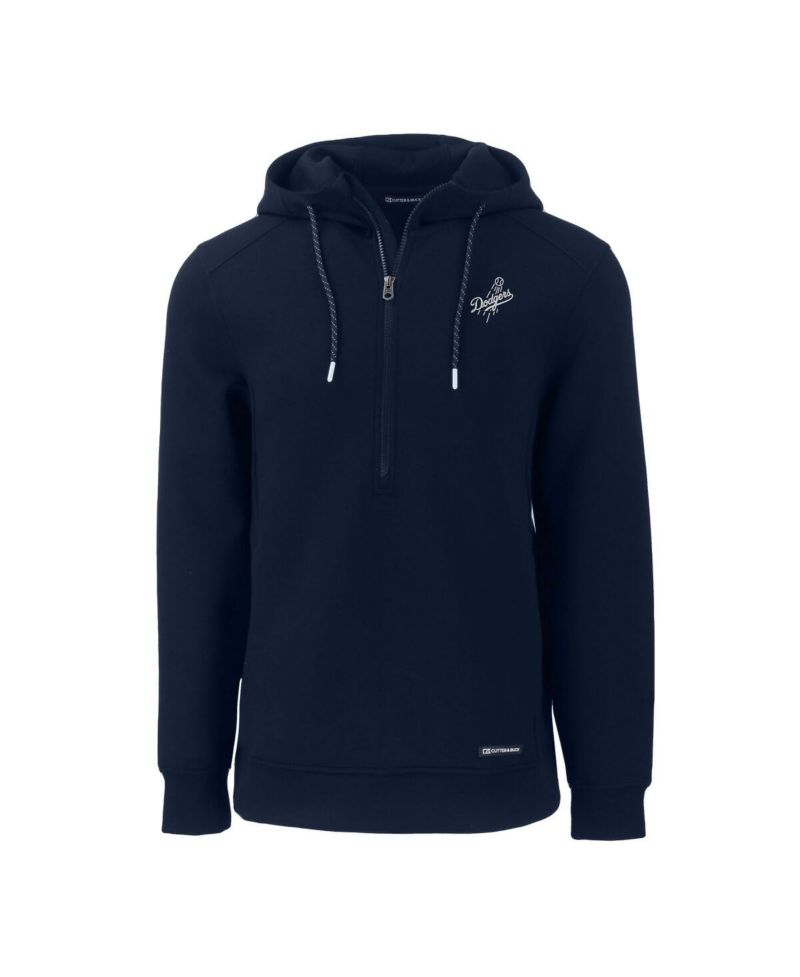 Men's Navy Los Angeles Dodgers Roam Tri-Blend Half-Zip Hoodie