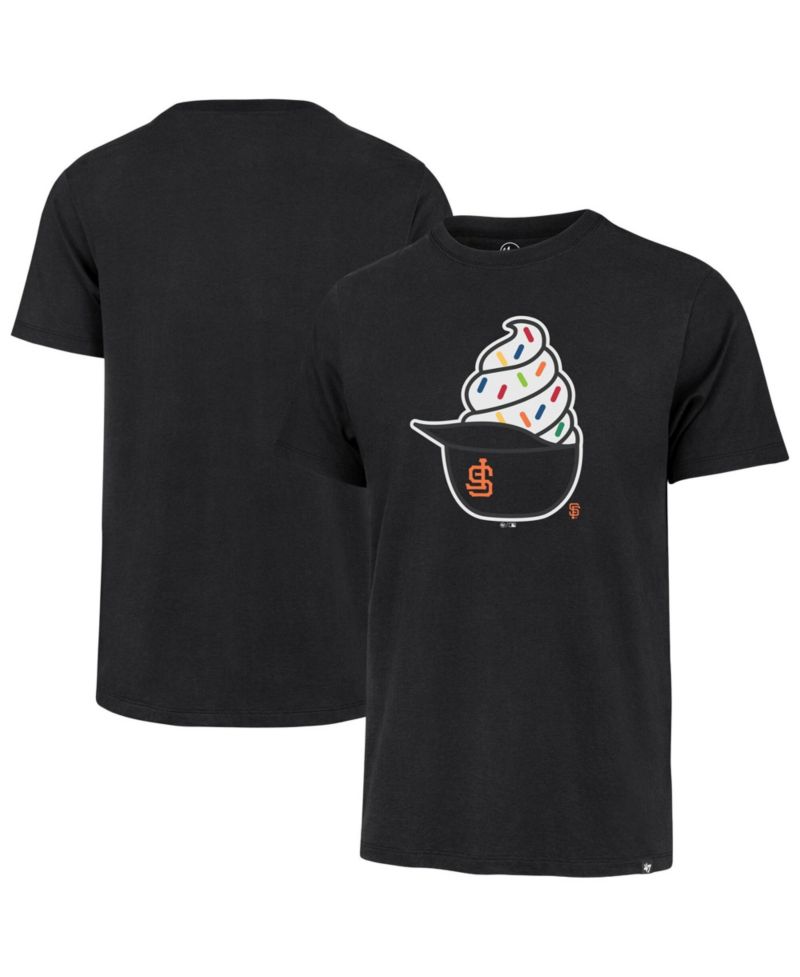 47 Brand Men's Black San Francisco Giants Ice Cream Helmet Franklin T-Shirt