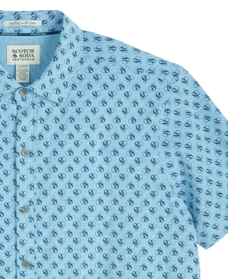 Men's Short-Sleeve Mirco Print Shirt