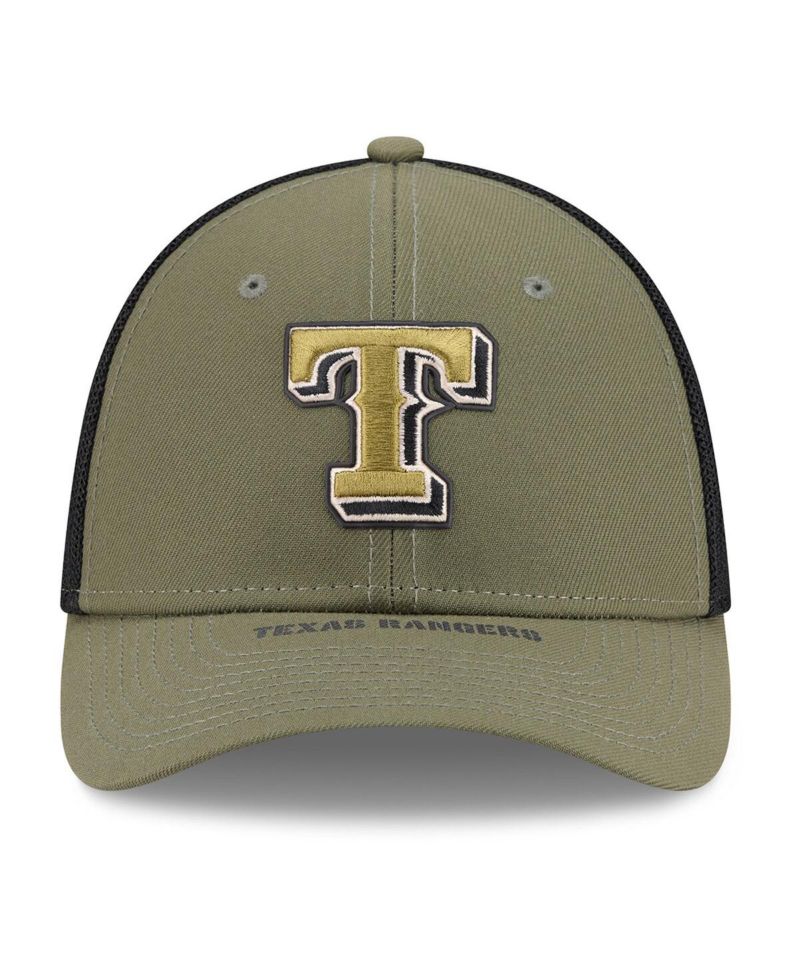 Men's Olive Texas Rangers 2026 Armed Forces Day 39THIRTY M-Crown Flex Hat