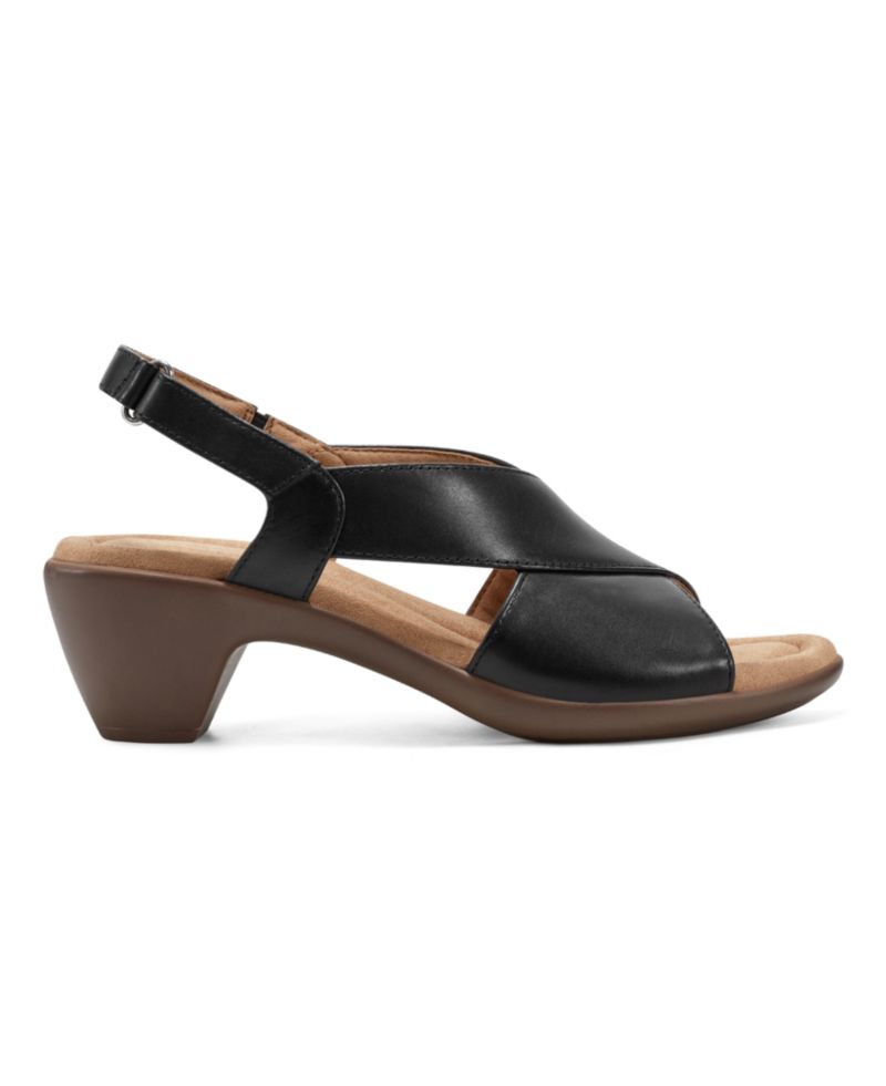 Chantal Crisscross Low Heel Leather Sandals