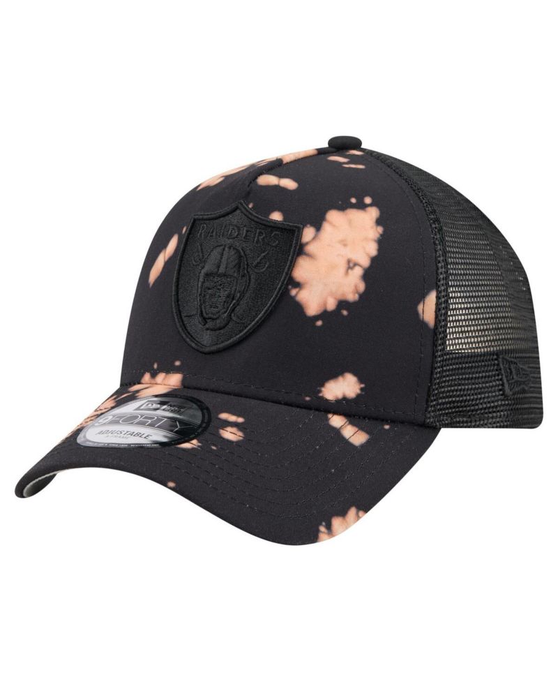 Men's Black Las Vegas Raiders Bleached 9FORTY A-Frame Adjustable Hat