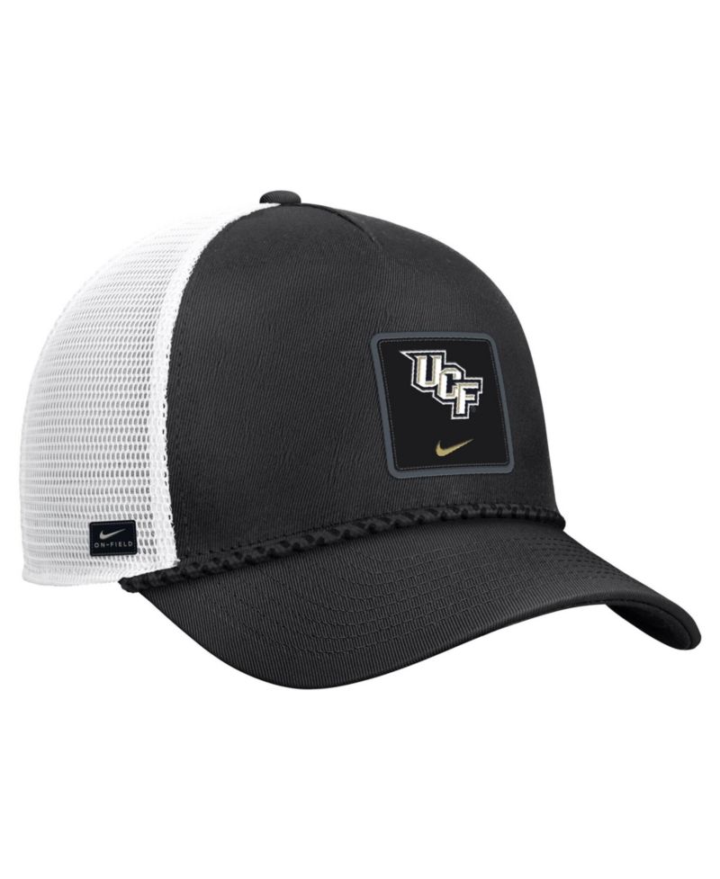 Men's Black UCF Knights 2026 On-Field Rope Adjustable Trucker Hat