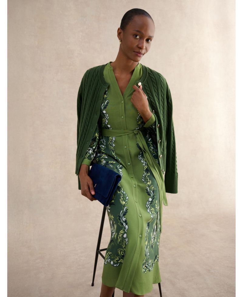 Women's Apolline Printed V-Neck Midi Shirt Dress
