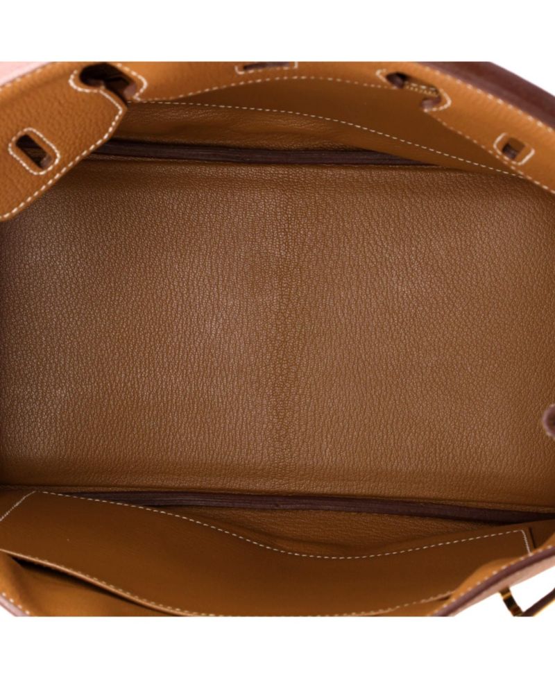 Pre-Owned HERMES Pre-Owned Hermes Birkin 30 Handbag Brown Togo with Gold Hardware