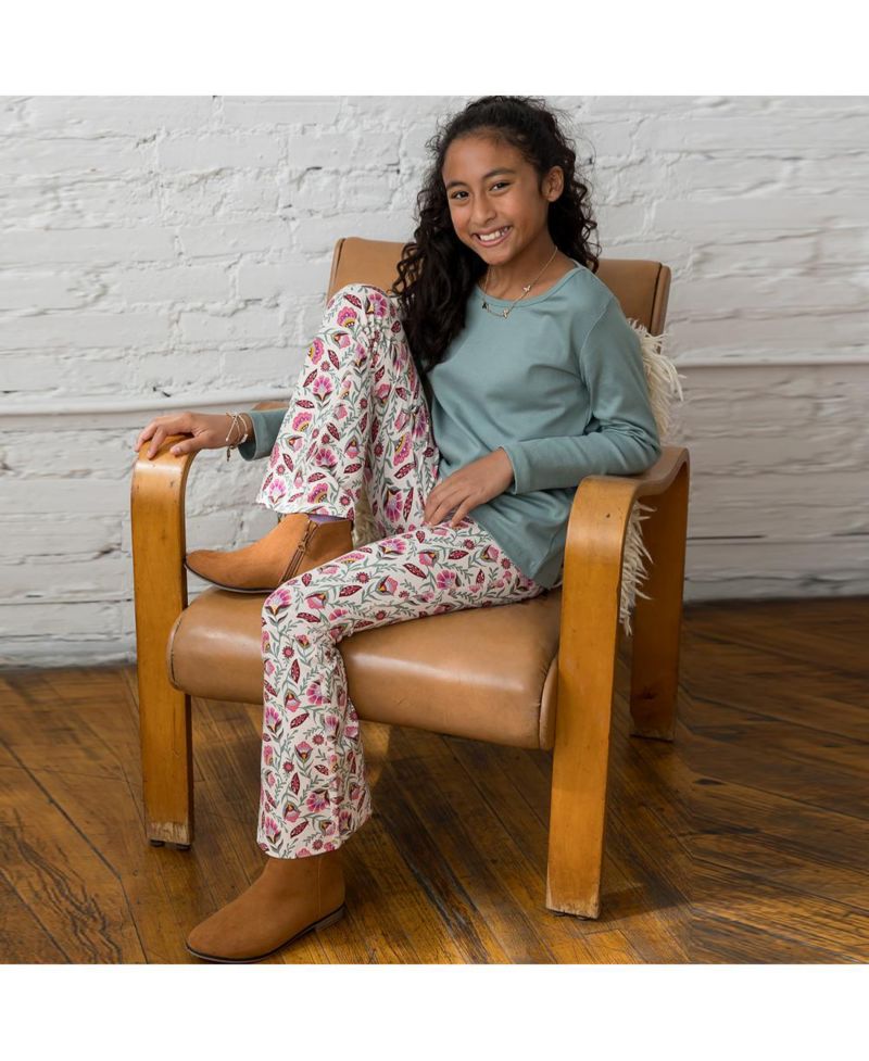 Toddler Girls Fair Trade Organic Cotton Flare Leggings Yoga Pant