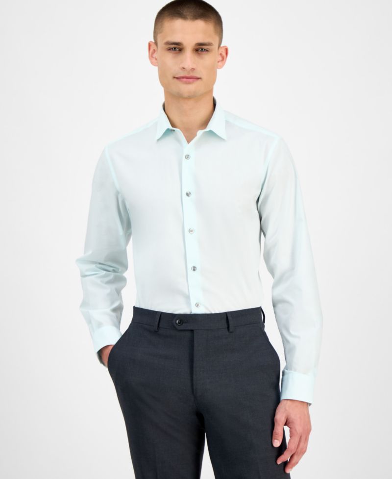 Men's Slim-Fit Solid Dress Shirt
