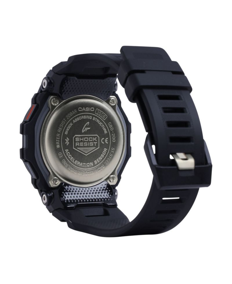 Men's Step Tracker Black Resin Watch 49.4mm