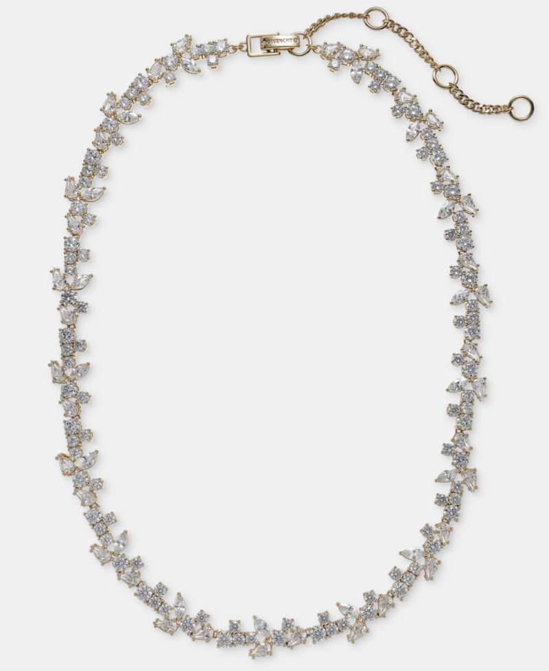 Cubic Zirconia Collar Necklace, 16" + 3" extender