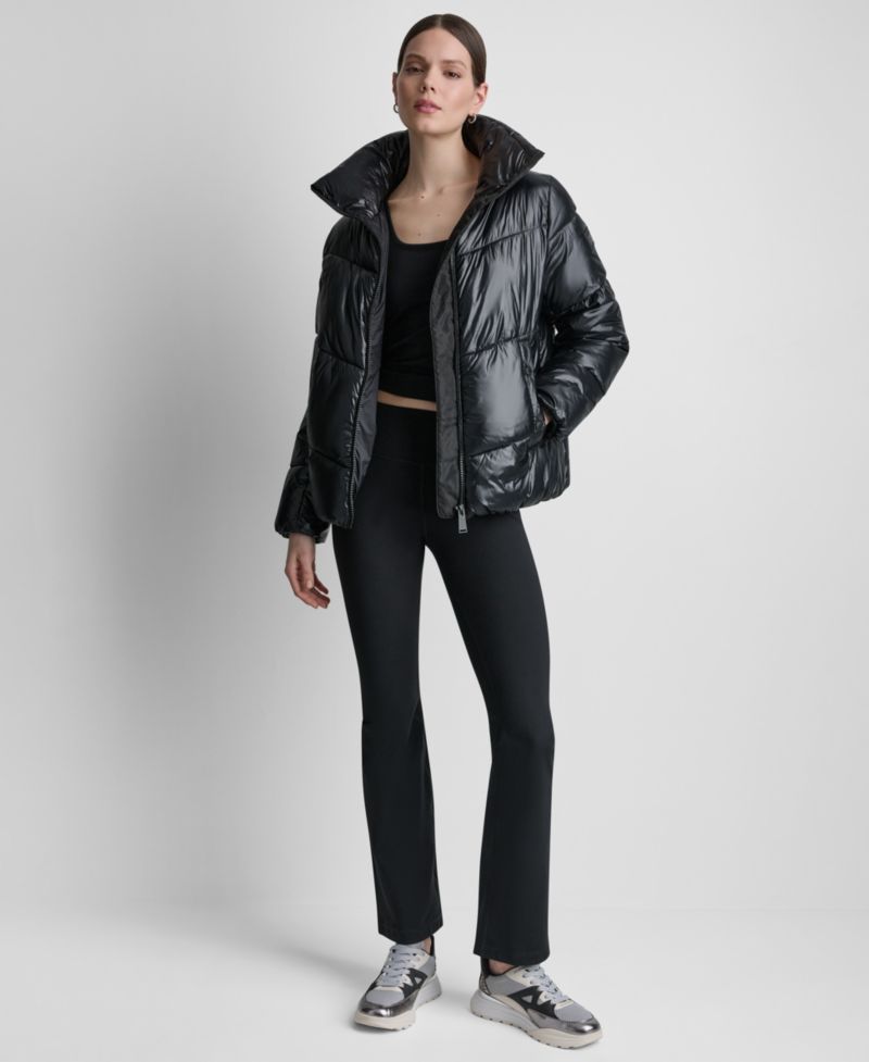 Women's Water-Resistant Quilted Puffer Jacket with Oversized Collar