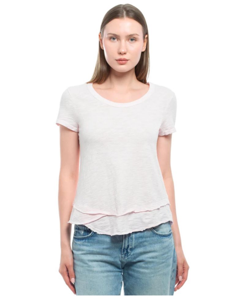 Women's Short Sleeve Mock Layer Tee