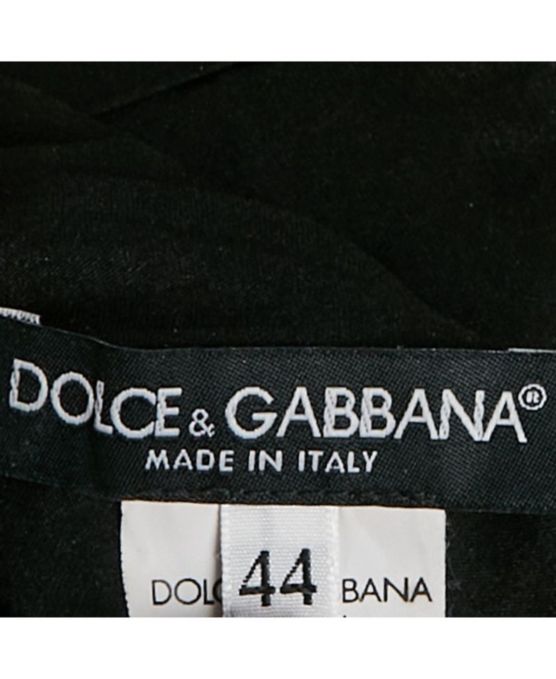 Women's Pre-Owned Dolce and Gabbana Black Lace And Polka Dot Print Silk Mini Dress