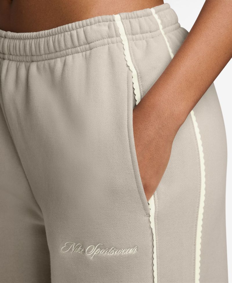 Women's Studio Fleece Mid-Rise Wide-Leg Scallop Pants