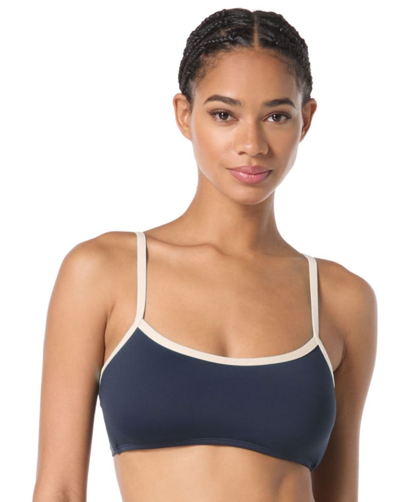 Women's Contrast-Trim Bralette Bikini Top