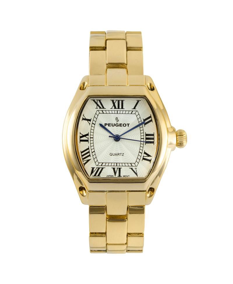 Women's Gold Status Bracelet Watch Barrel Shape Roman Dial Gold-Tone Bracelet Strap