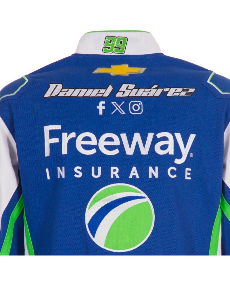 Men's Royal/White Daniel Suarez Freeway Insurance Full-Snap Twill Uniform Jacket