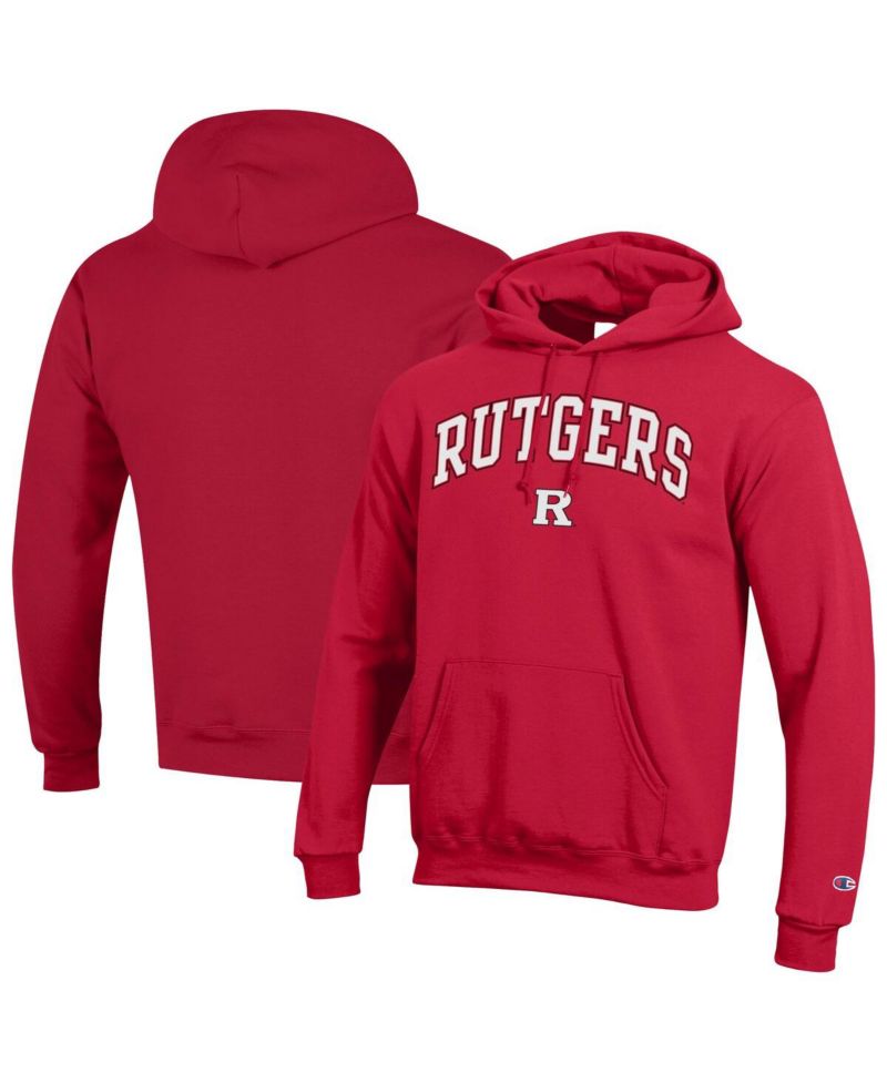 Men's Scarlet Rutgers Scarlet Knights Arched Logo Fleece Pullover Hoodie