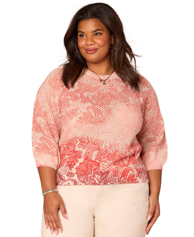 Plus Size Dolman Blouson-Sleeve Sweater