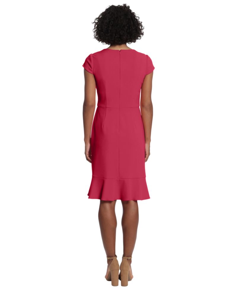 Women's Faux-Wrap Ruffle-Trim Dress