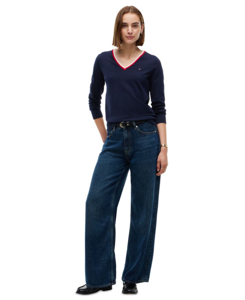 Women's V-Neck Long-Sleeve Sweater