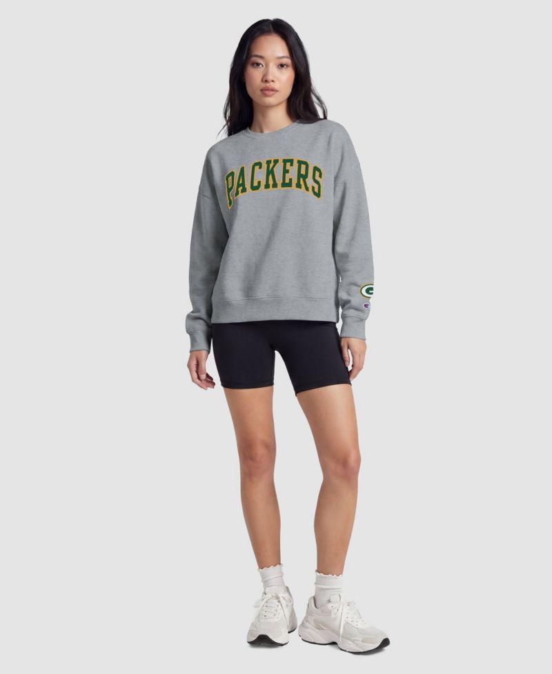Green Bay Packers Women's Contrast Lined Sweatshirt - Heather Gray
