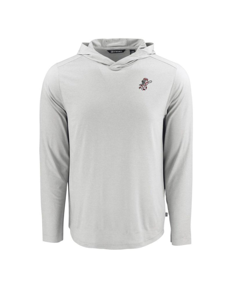 Men's Gray Cincinnati Reds Coastline Epic Comfort Eco Hoodie Long Sleeve T-Shirt