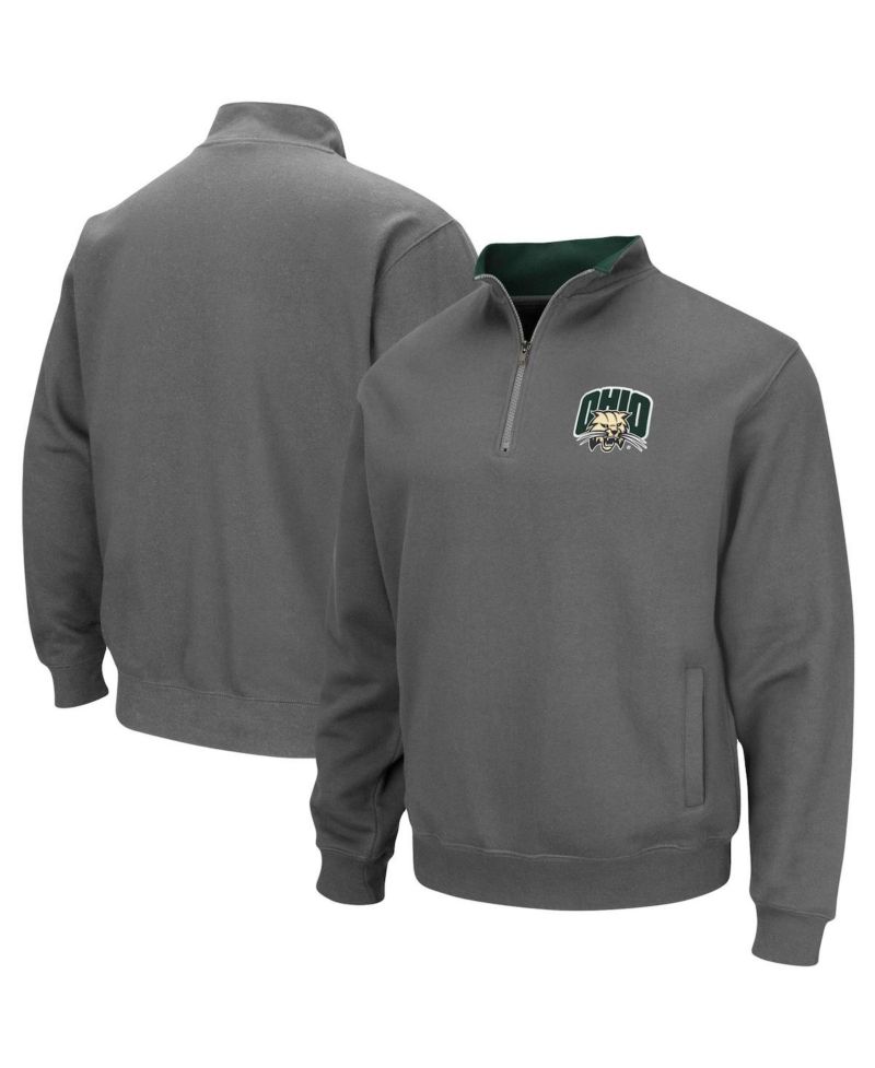 Men's Charcoal Ohio Bobcats Tortugas Logo Quarter-Zip Jacket