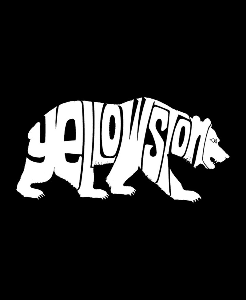 Women's Yellowstone Bear Word Art Hooded Sweatshirt