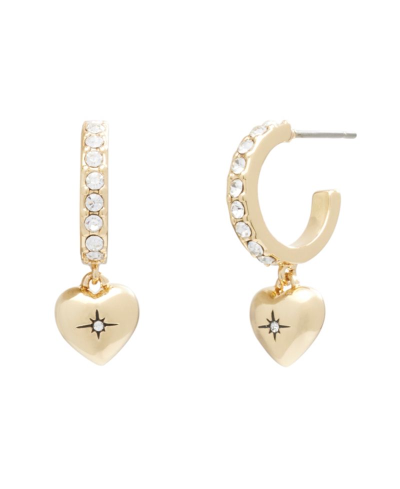 Faux Stone Iconic Heart Huggie Earrings