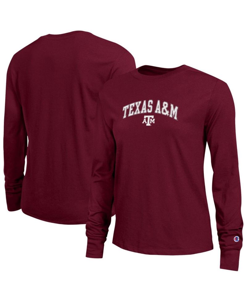 Women's Maroon Texas A & M Aggies Arch Over Logo Long Sleeve T-Shirt