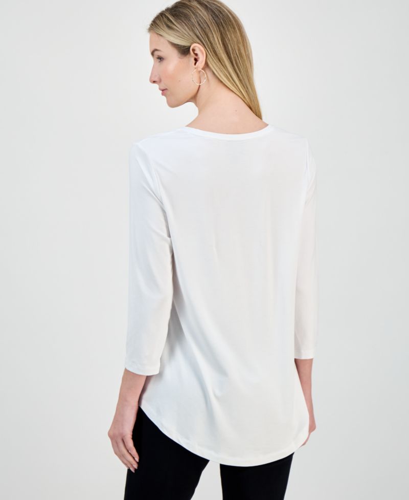 Women's 3/4-Sleeve Scoop Neck Top