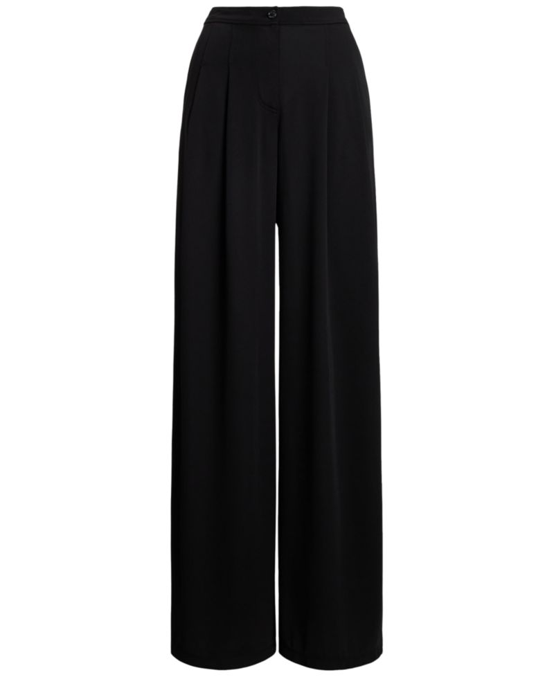 Women's Pleated Stretch Jersey Wide-Leg Pants