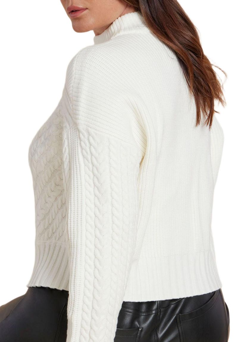 Women's Cableknit Funnelneck Sweater