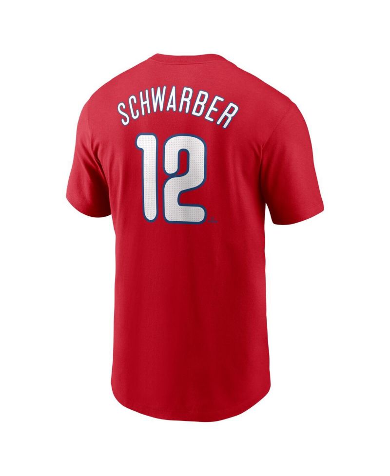 Men's Kyle Schwarber Red Philadelphia Phillies Fuse Name & Number T-Shirt