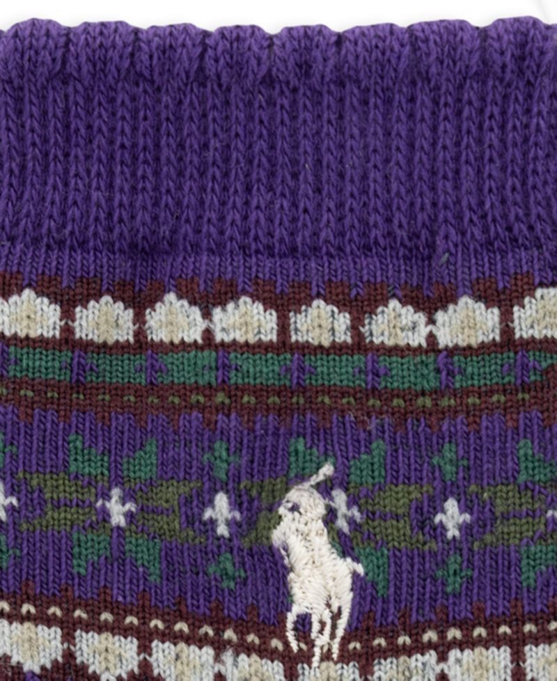 Baby Boys' Fair Isle Festive Dog Print Crew Socks, 3-Pack