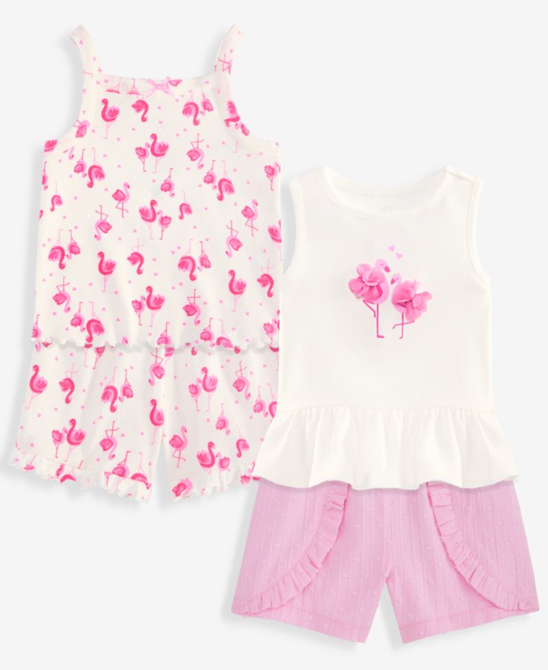 Baby Girls' 3M-24M Mix & Match Flamingos Tops & Shorts