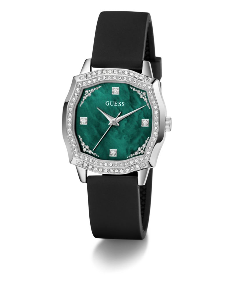 Women's Black Silver Tone Analog Watch, 32mm
