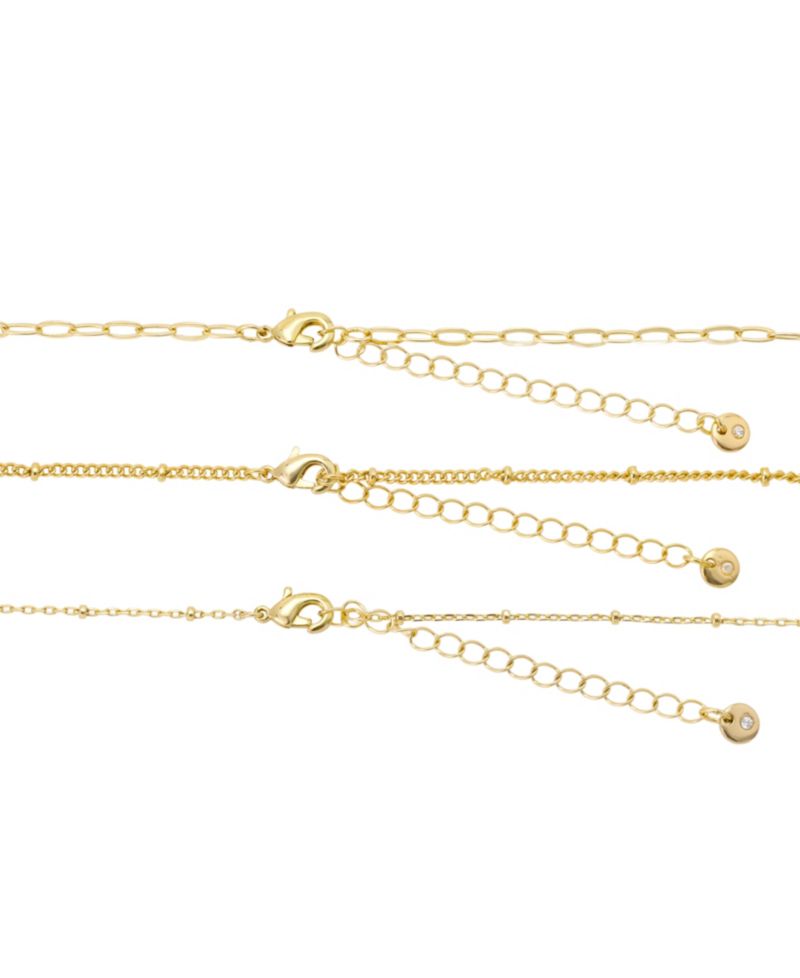 Cubic Zirconia Double Cross Pendant Layered Necklace Set